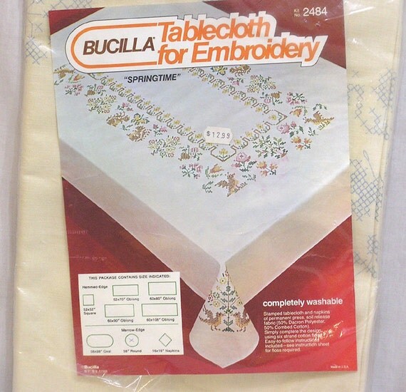 Vintage Bucilla Unused Embroidery Kit for Springtime Floral Pattern on ...