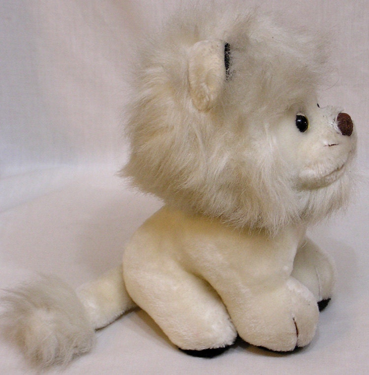 stuffed white lion