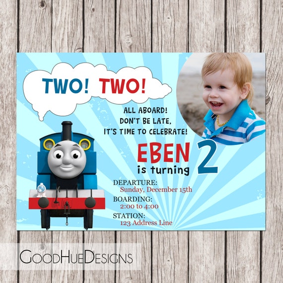 Thomas the Train Second Birthday Invitation with by GoodHueDesigns