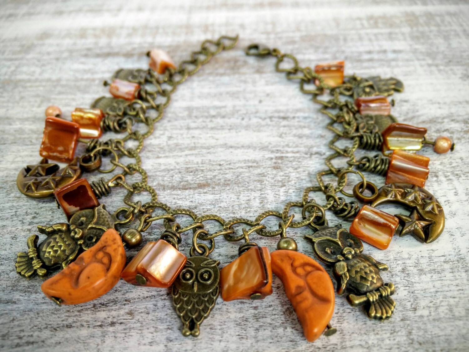 Halloween Charm Bracelet Halloween Jewelry by JandMCraftCorner