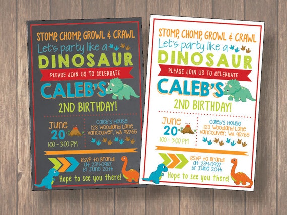 Boy Dinosaur Invitation, Boy Dinosaur Birthday Invitation, Boy Dinosaur Chalkboard Invitation, Dinosaur Invitation, Birthday Invitaiton Il_570xn