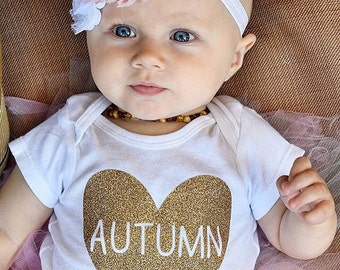 Baby onesie, baby bodysuit, personalized name baby, custom, handmade bodysuit, Baby girl clothes, Baby shower gift