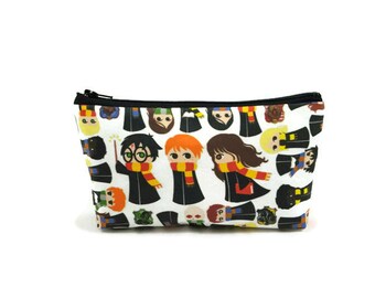 Harry Potter Makeup Bag, Hogwarts Zipper Pouch, Tampon Case, Cosmetic Bag, Purse Organizer, Zipper Pouch, Pencil Case, Glam Bag