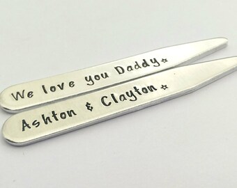 Personalised Collar Stays - personalised collar stiffeners - personalised dad gift - personalised fathers day gift - gift for granddad uncle
