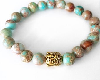 Blue Jasper Buddha Bracelet,Buddha Bracelet,Mala Bracelet,Buddha Bead Bracelet,Wrist Mala,Blue Jasper Bracelet,Yoga Mala,Yoga bracelet,BBJB