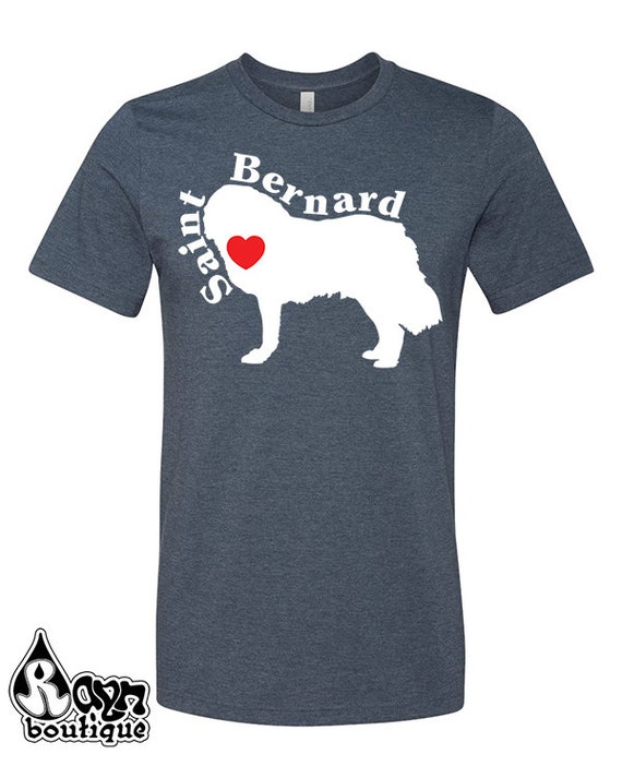 Saint Bernard dog Love Heart Dog Breed Silhouette shirt bag hoodie