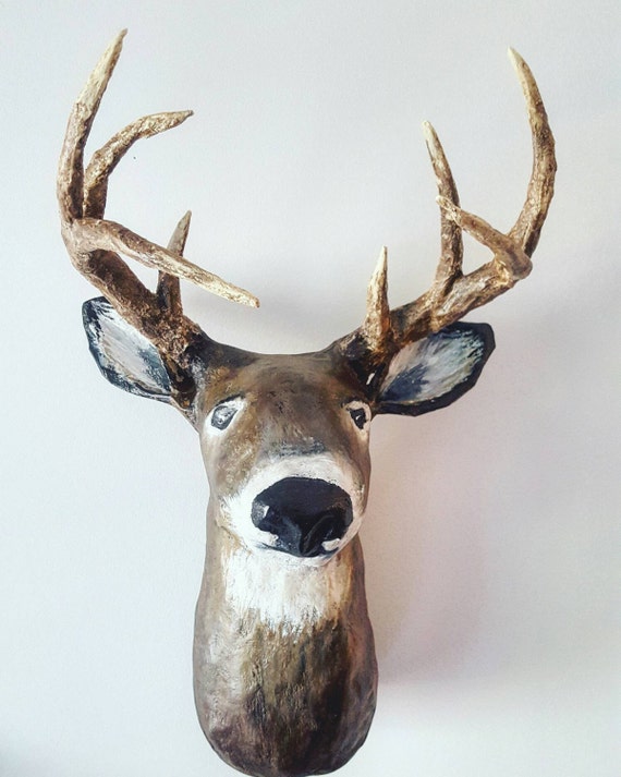 items-similar-to-paper-mache-deer-head-on-etsy