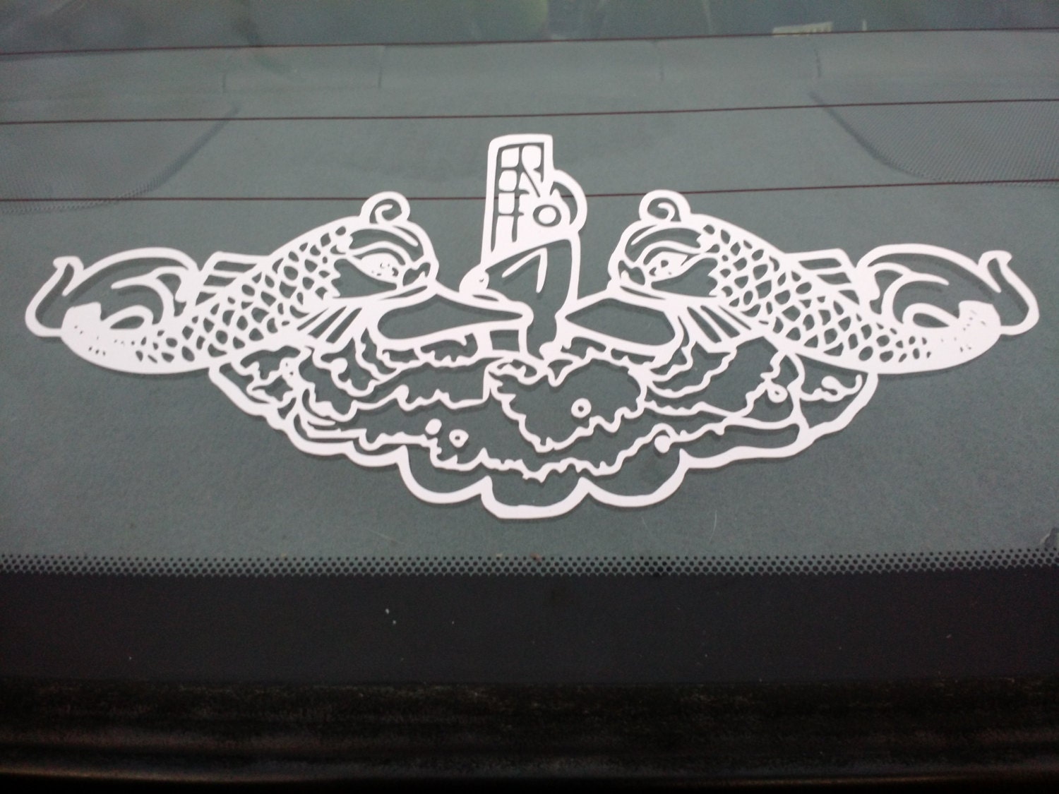 US Navy Submarine Warfare Decal Dolphins / Fish Pin