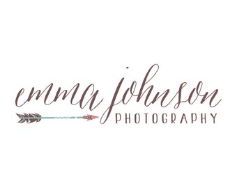 Arrow Photography Logo and Watermark Arrow Logo for Photographer - Hand Drawn Logo - Premade Hand Drawn Photography Logo Business Logo - 147
