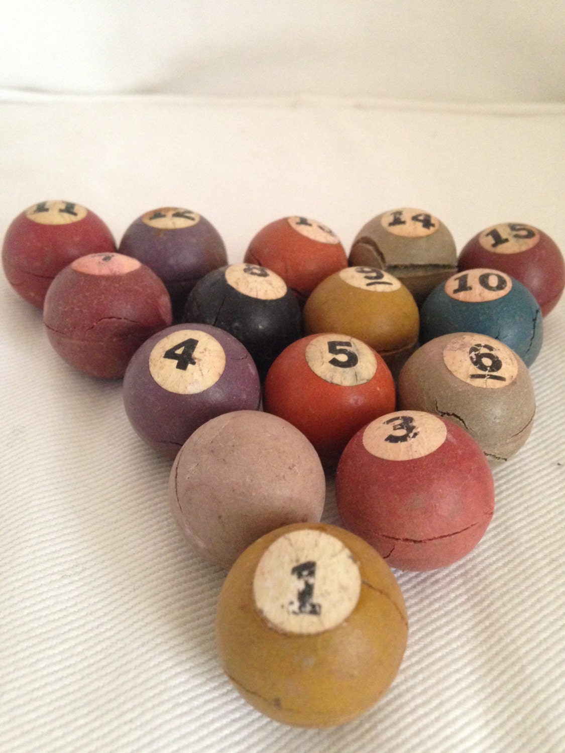 vintage Billiard Balls early rustic vintage pool balls