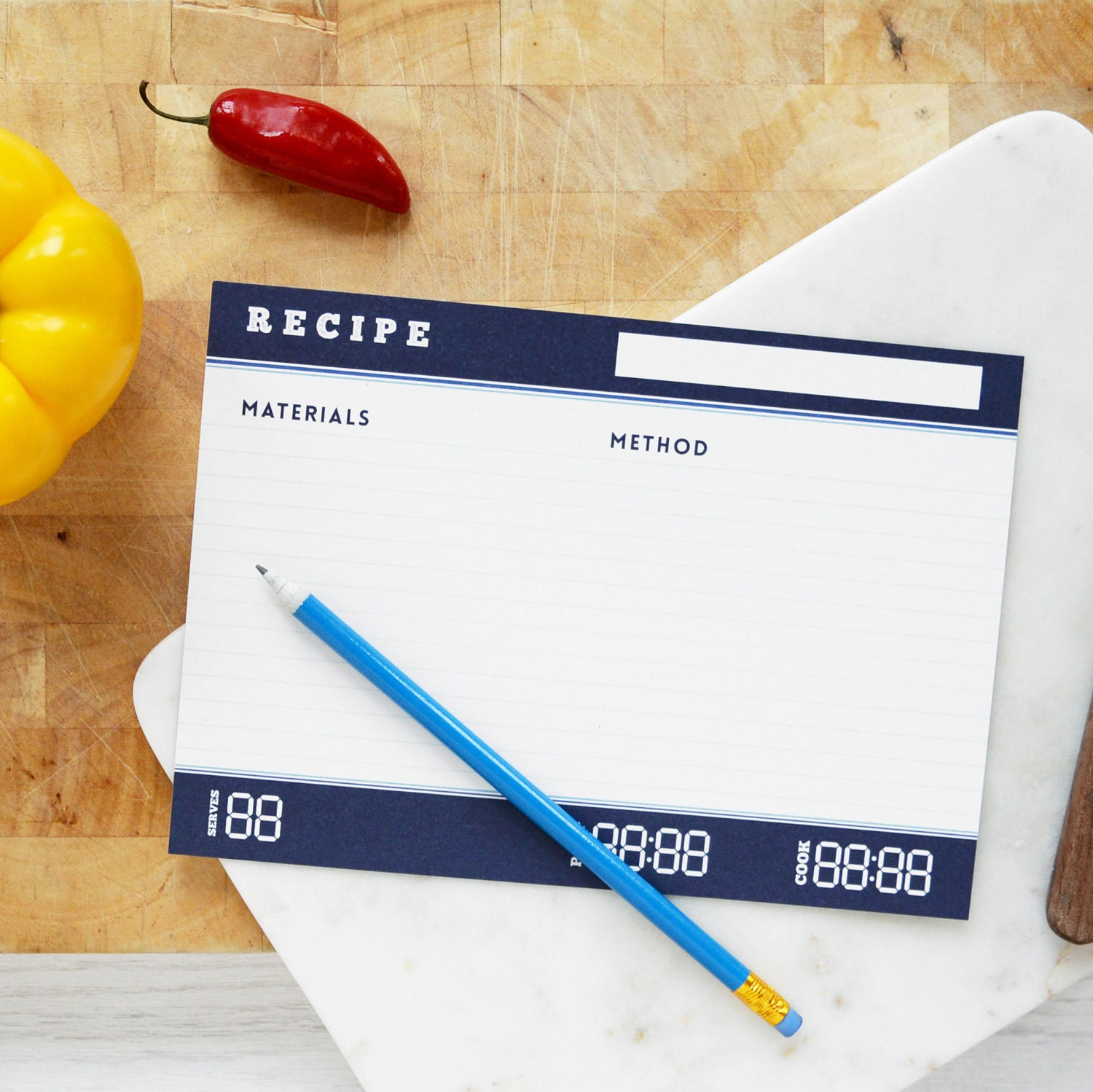 SCIENCE RECIPE INDEX Cards Folder Set Blue White Chemistry