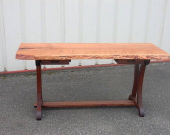 Live Edge Cherry Desk with Curvy Legs