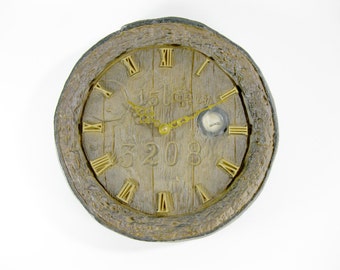 wine barrel ring clock