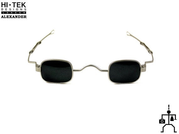 Hi Tek Alexander small square sunglasses spectacles retro Victorian adjustable temples Goth Steampunk Sherlock Holmes persona by AlexanderHiTek steampunk buy now online