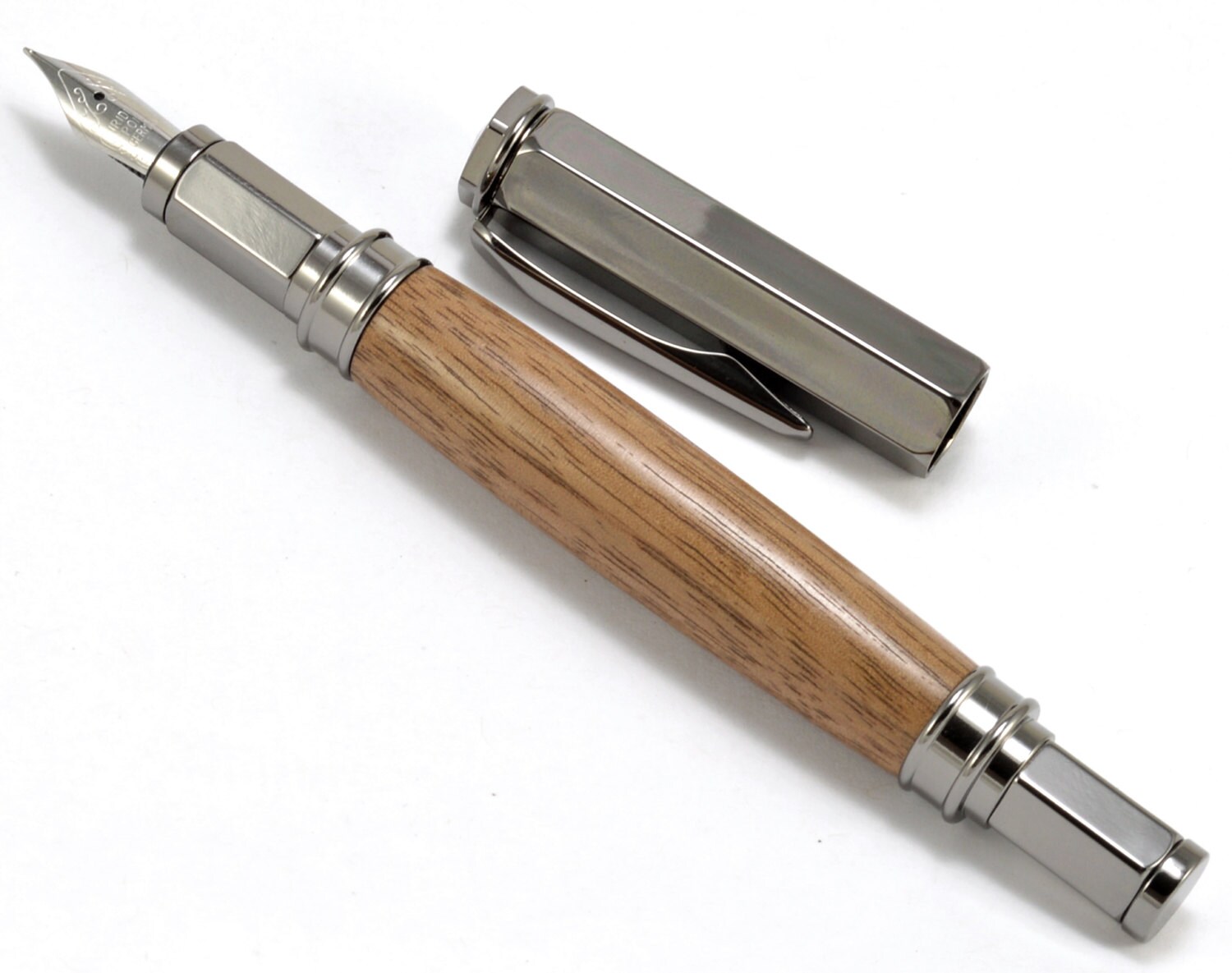 Wood Fountain Pen with Cap Handmade Walnut Wood