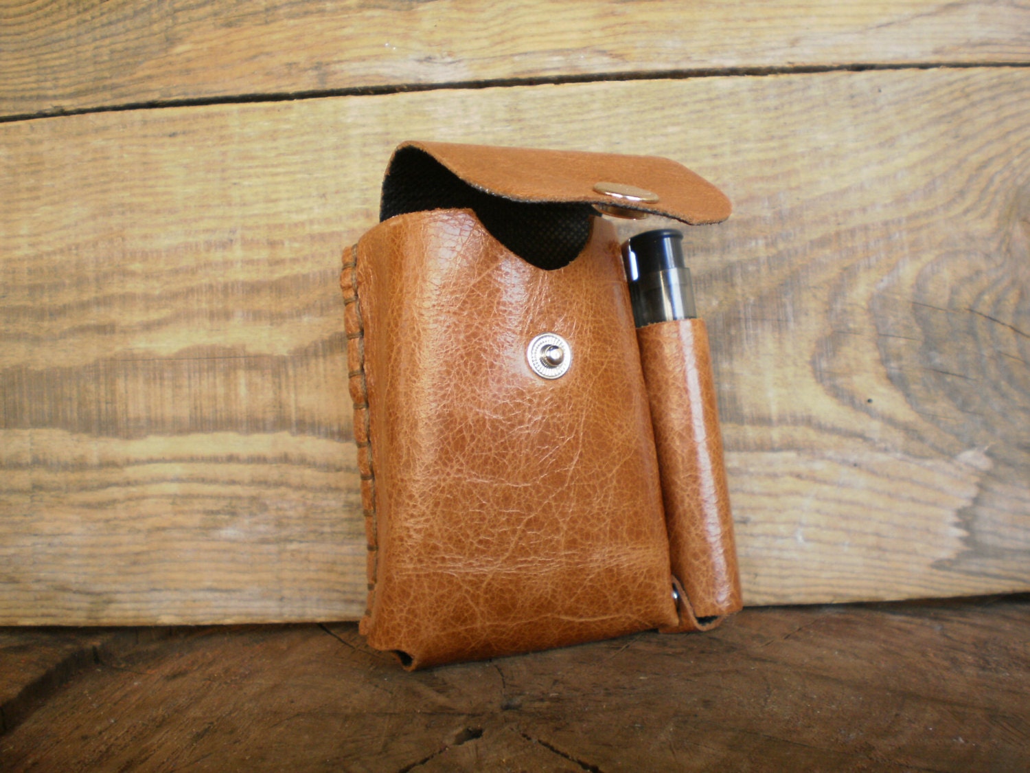 Cigarette holder Leather Cigarette Case Lighter pocket