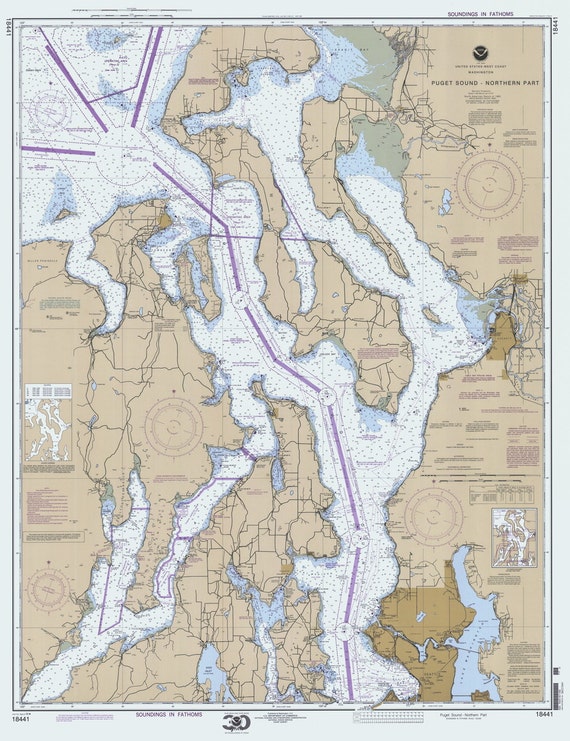 puget-sound-northern-part-2000-nautical-map-washington