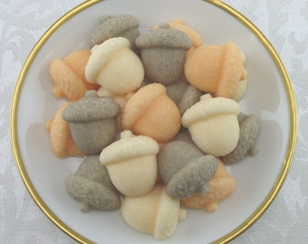24 Acorn Shaped Sugar Cubes for Autumn, Fall, Thanksgiving, Tea Party, Party Favor, hostess gift