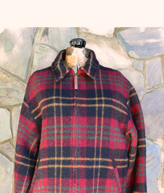 Vintage Wool Jacket Plaid WOOLRICH Heavy Coat by Vintassentials