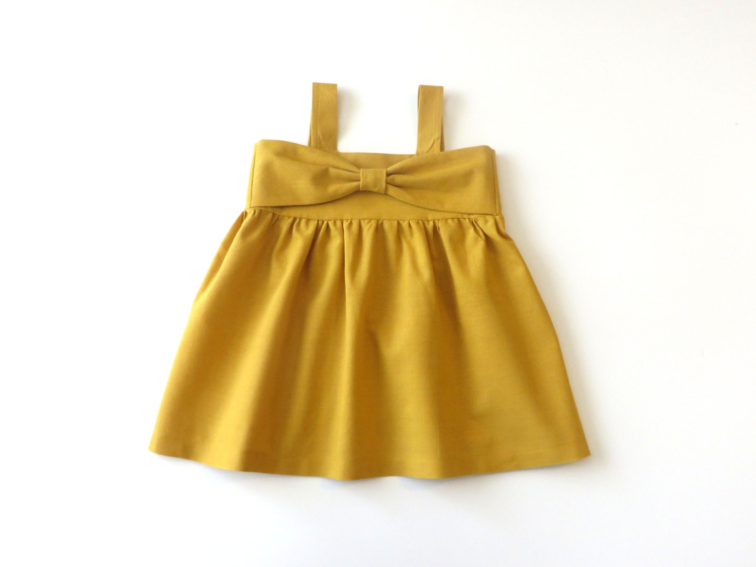 Mustard Yellow Bow Dress baby dress bow dress baby girl