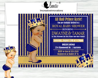 Royal Prince Baby Shower Invitation, Little Prince Invitation, Little King Invitation - Digital File or Printed