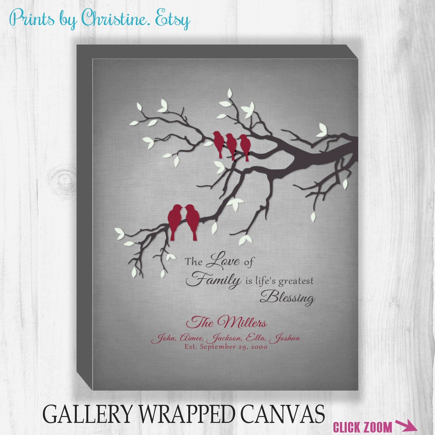 CANVAS Art Print Anniversary Gift for Parents Personalized
