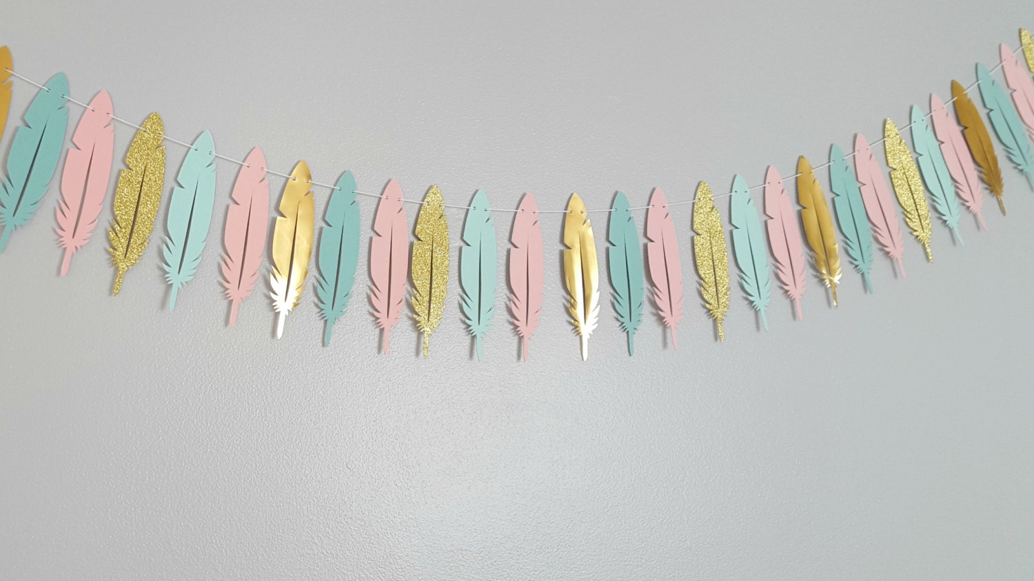 Feather Banner Feather Garland Feather Decor Feather