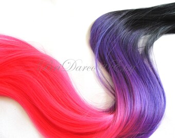 Peekaboo Highlights, Clip in Extensions, Hair Streaks, Clip in Streaks, Pink Hair, Purple Hair Extensions, Mermaid Hair, Halloween Hair