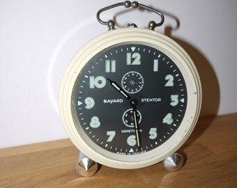 Vintage Alarm Clock - Bayard Stentor - France - Decorativ - 40s - Mid Century