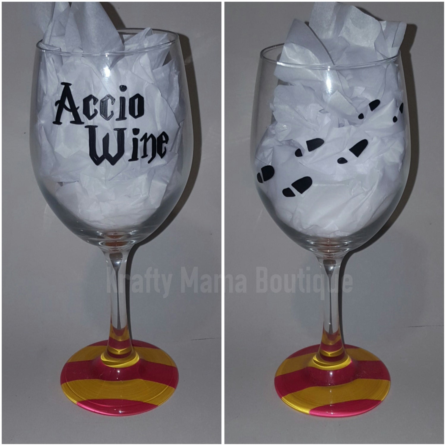 Accio Wine Harry Potter Hand Painted Wine by kraftymamaboutique