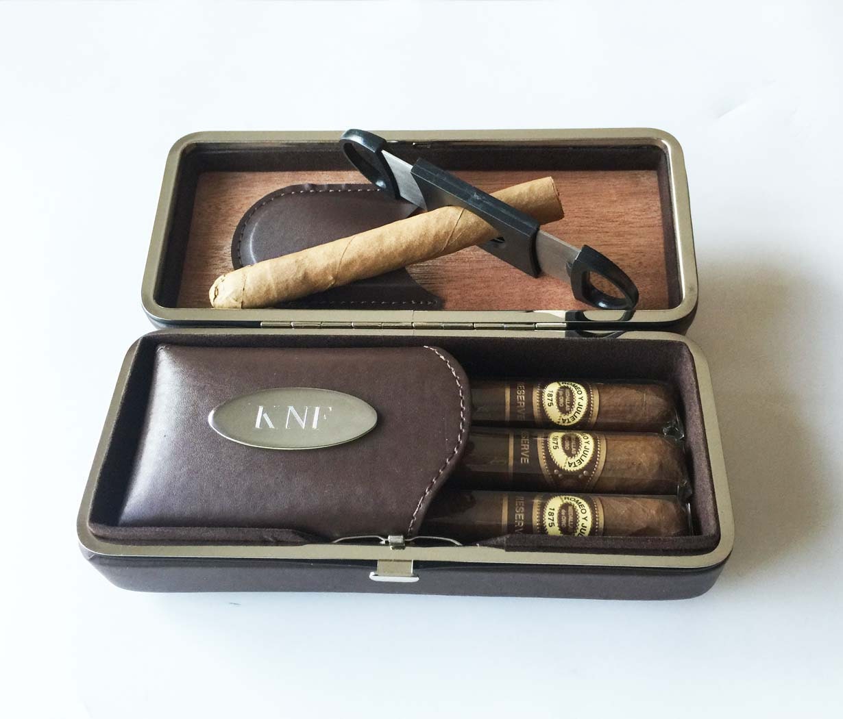 Personalized Cigar Case & Cigar Cutter Custom by TopEngraving