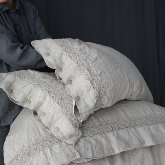 Linen Duvet Cover Set Of And Pillowcases With Linen Duvet Cover Set Of And Pillowcases With Lace Natural French Bedding
