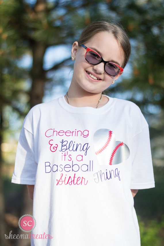 Baseball Sister Shirt Cheering & Bling Shirt by MirrorMeFashion