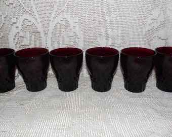 Depression Glass Royal Windsor Block Juice Glasses Set Of 6