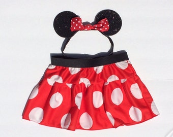 Minnie Mouse Skirt and Ears Costume