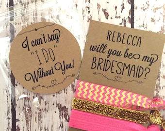 Will you be my Bridesmaid Card // Bridesmaid Proposal Gift - Hair Tie Favor - Wedding Favor - Custom Bridesmaid Proposal