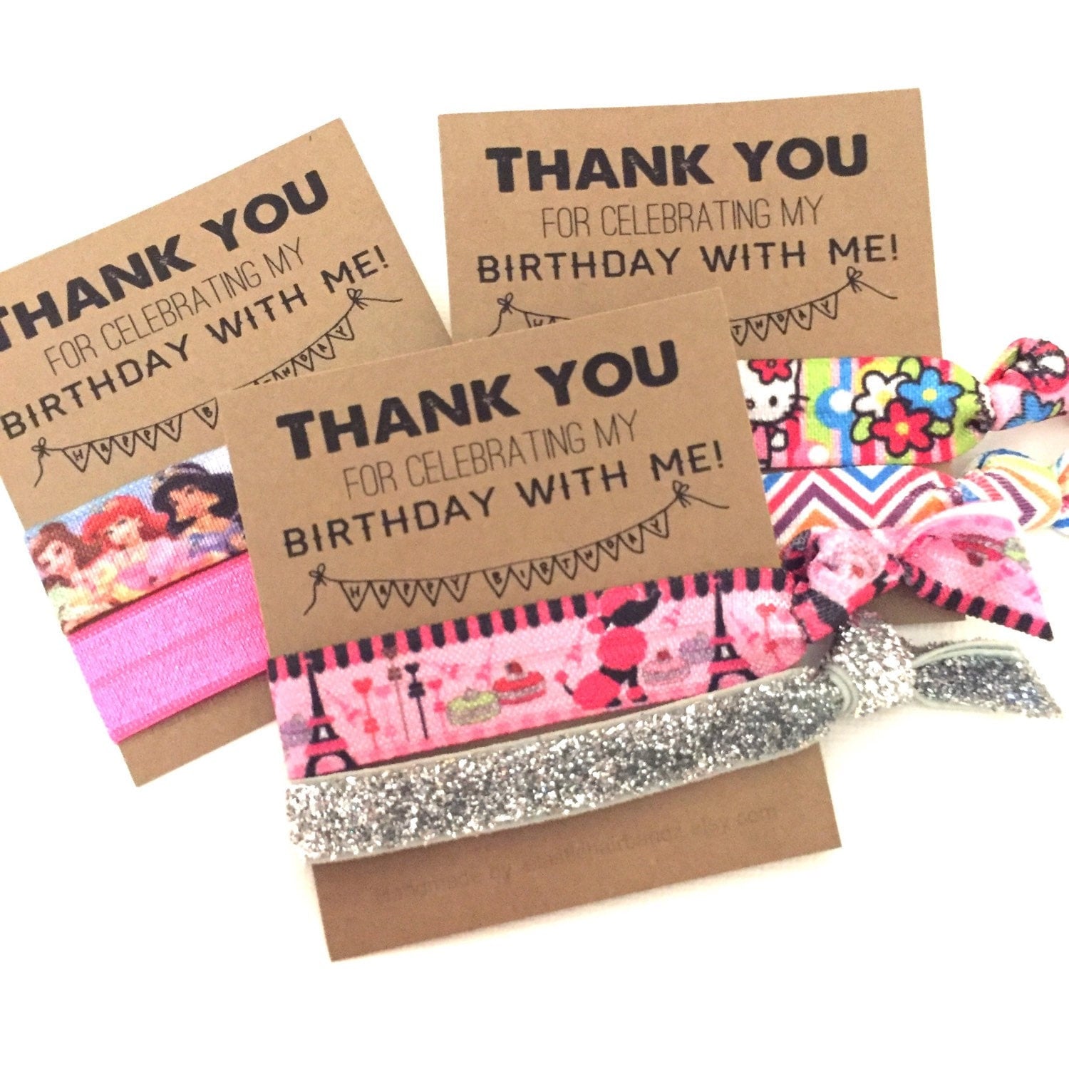 Thank You Birthday Party Favors Small Gifts Hair Tie