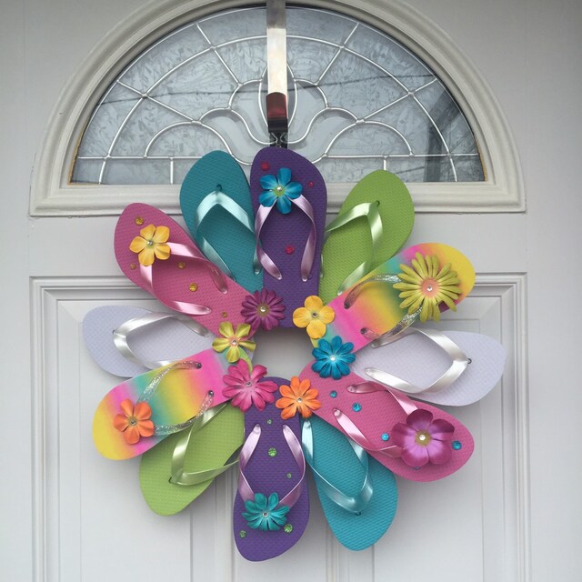 Fun Handmade Flip Flop and Home Decor Wreaths by PoppiesBlossom