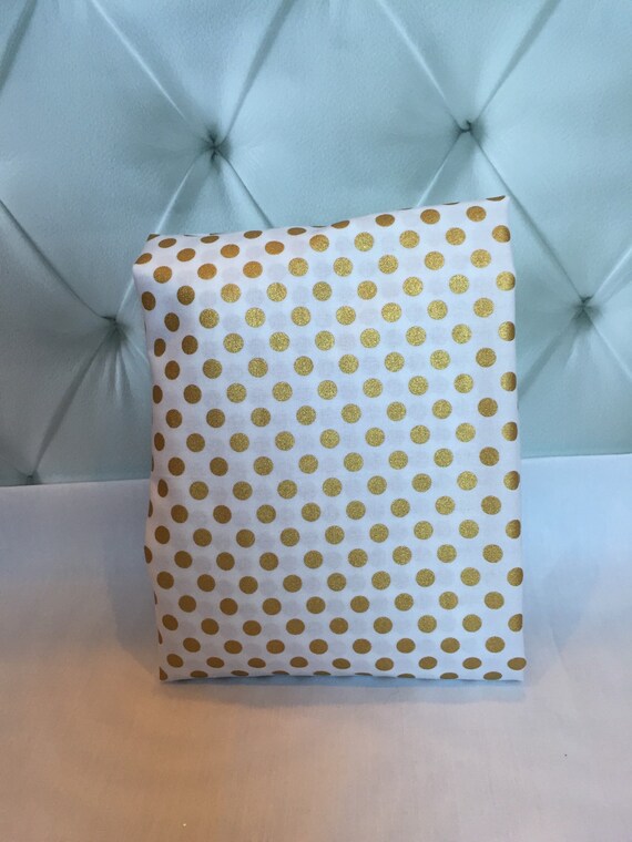 Crib Sheet Gold Polka dots by CustomBEBEtextiles on Etsy