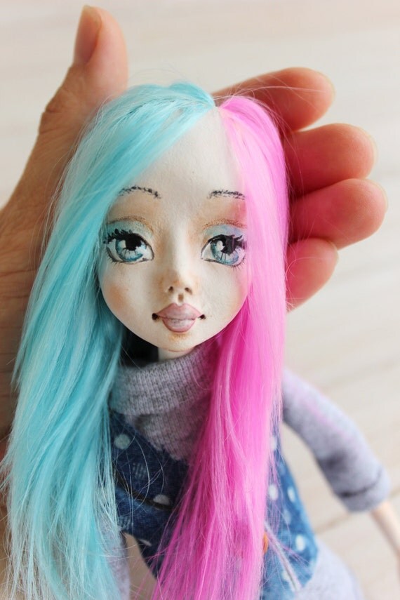 Art clay doll Collecting doll sculpted clay doll OOAK Art