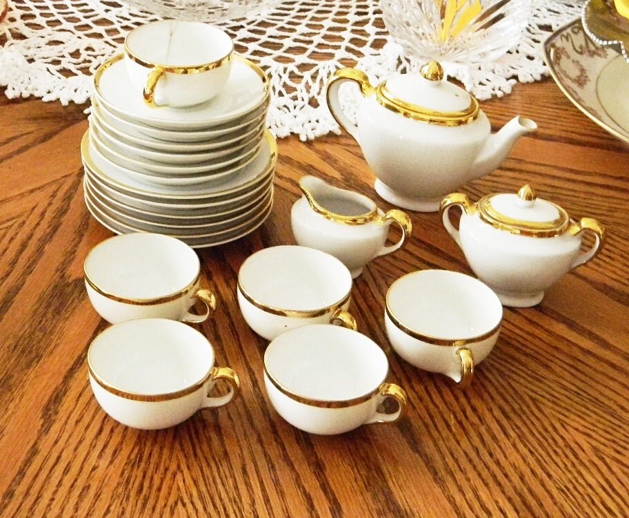 Vintage NORITAKE CHILD'S TEA Set Green M in Wreath by