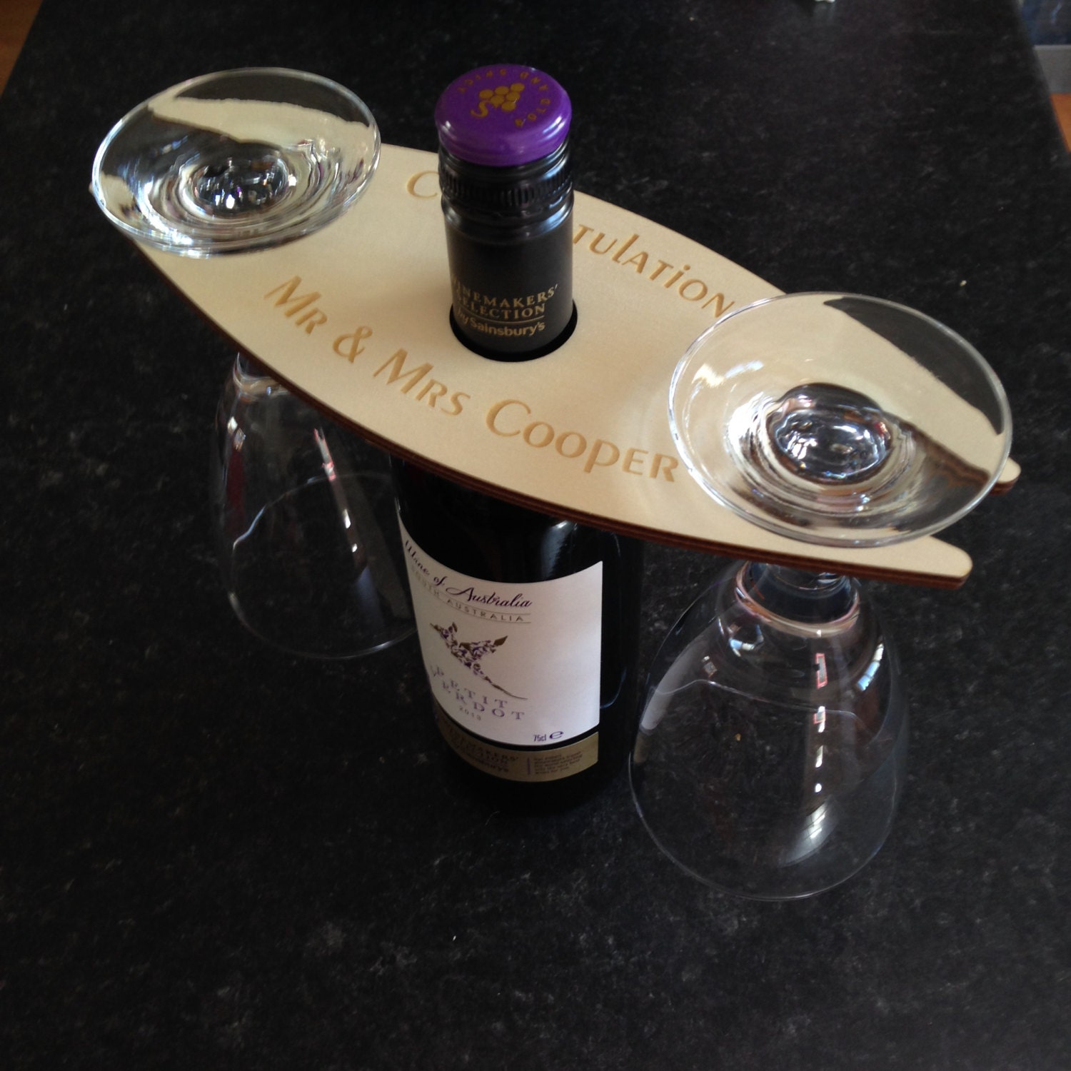 Wine Glass Holder Wine Bottle And Glass Holder Personalised