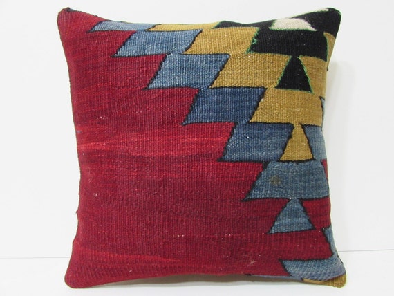 zigzag kilim pillow 18x18 kilim pillowcase by DECOLICKILIMPILLOWS