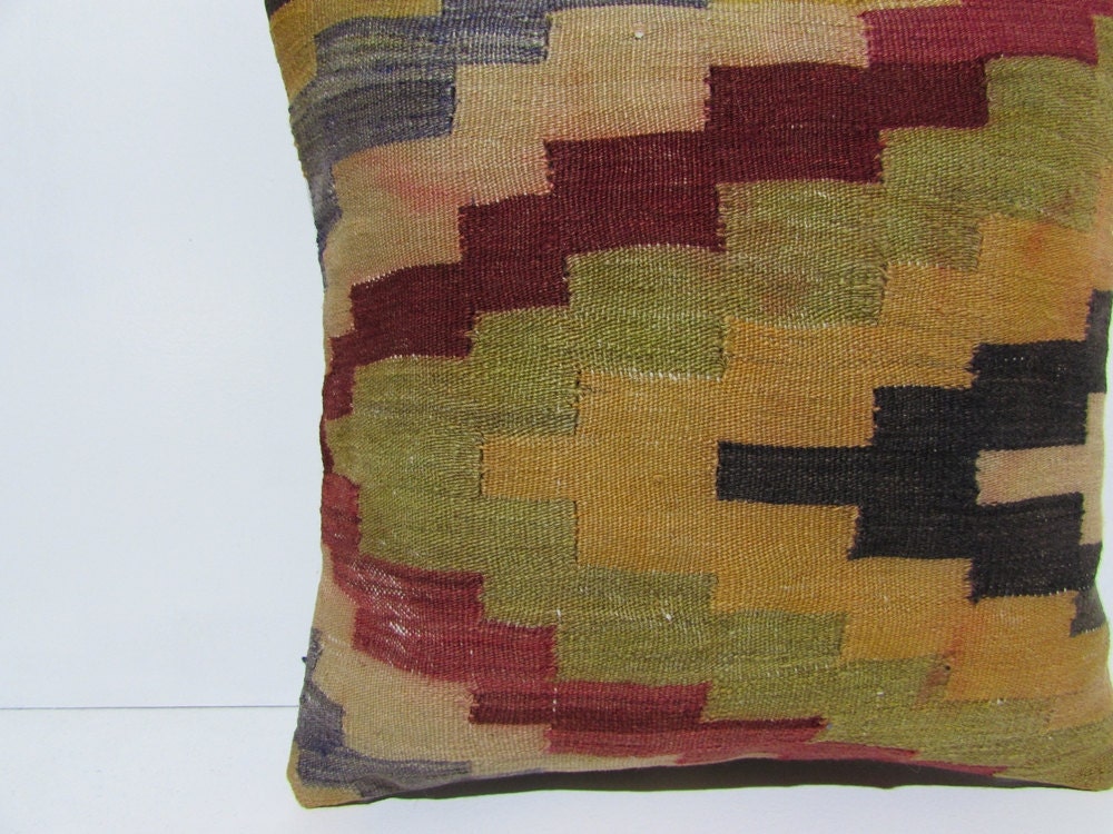 20x20 kilim pillow 20x20 euro sham decor by DECOLICKILIMPILLOWS