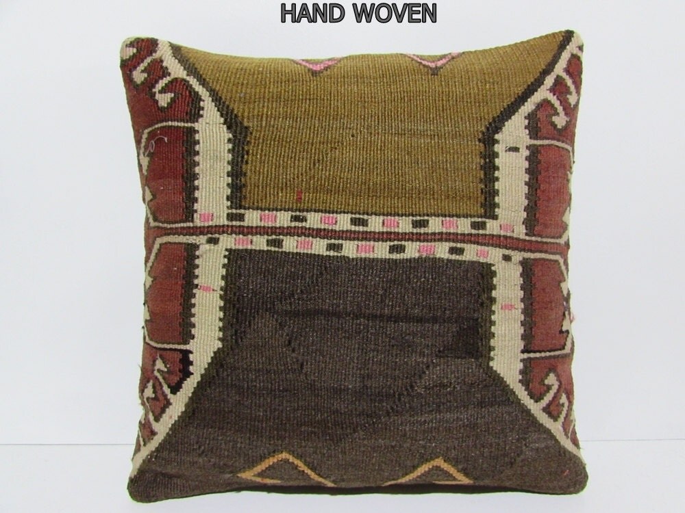 20x20 kilim pillow 20x20 large decorative by DECOLICKILIMPILLOWS
