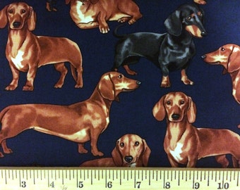 Dachshund fabric | Etsy