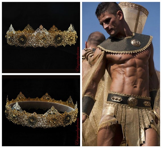 Gold Male Crown Man Costume Medieval Mens By Elviejewelrydreams