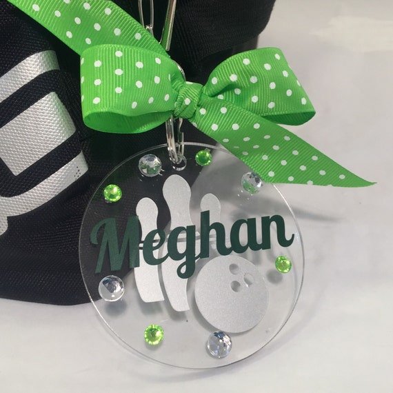 Bowling Bag Tag Personalized with Your Name and Your Colors