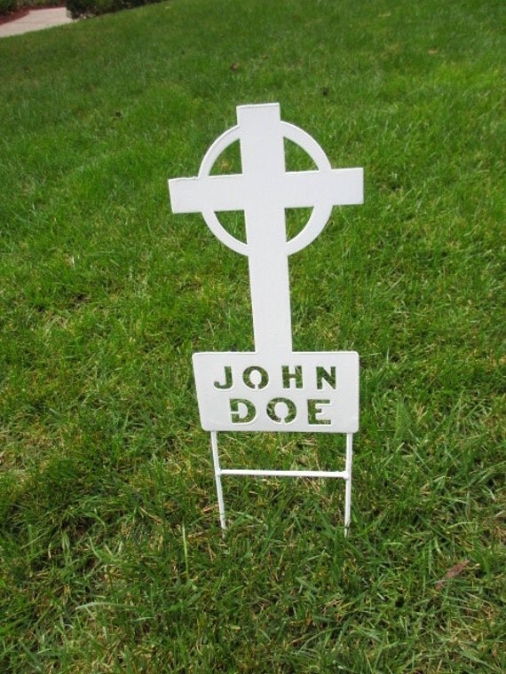 Cross Roadside Memorials For Sale White Metal by RIPetMemorials