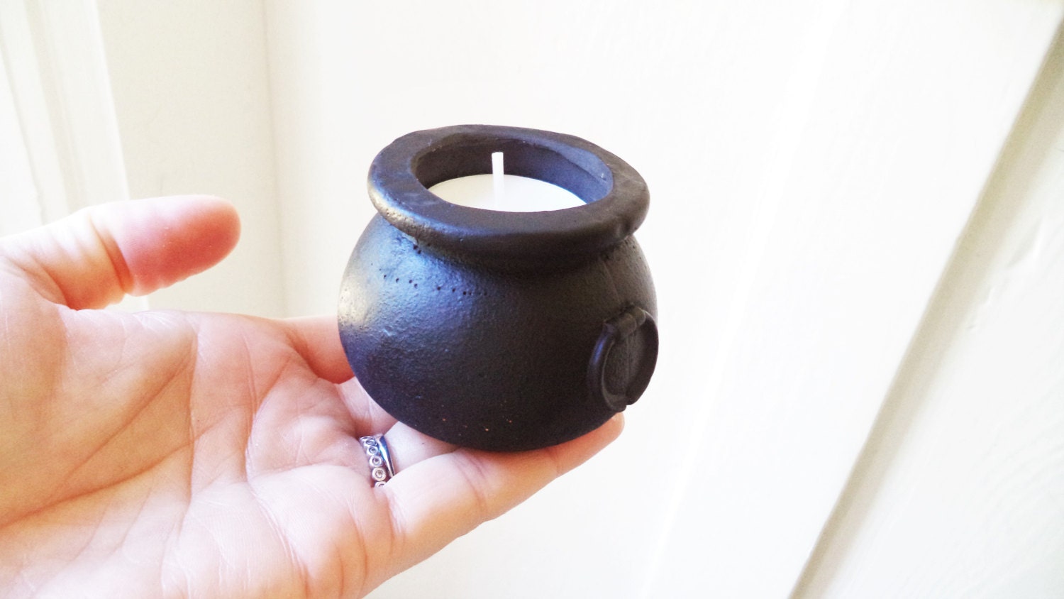 Cauldron candle holder, Witches cauldron tea candle holder, tea light